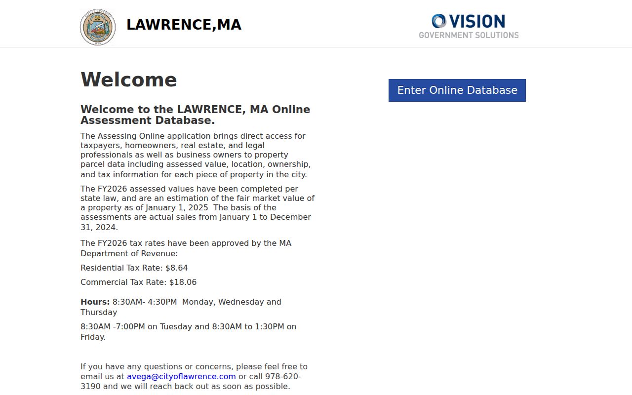 Lawrence residents directory assessor search page