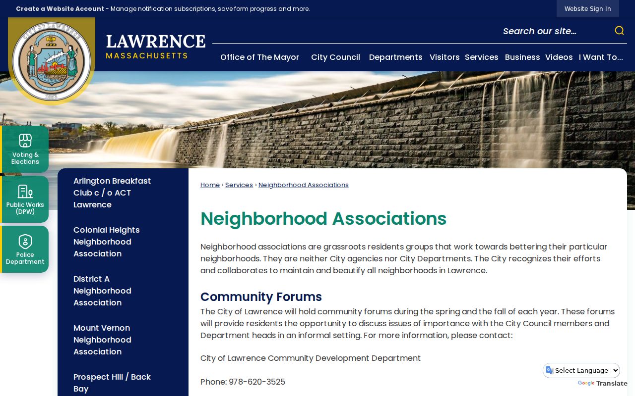 Lawrence neighbors neighborhood associations page